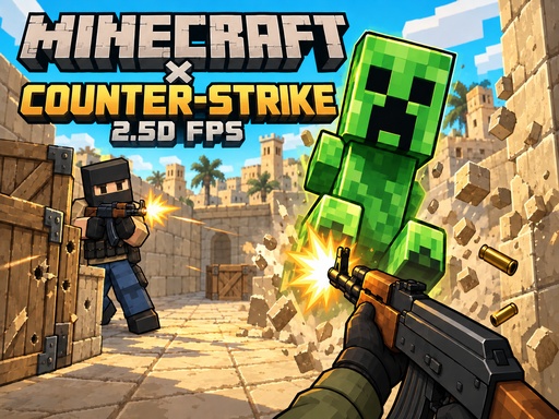 Minecraft &times; Counter Strike: 2.5D FPS