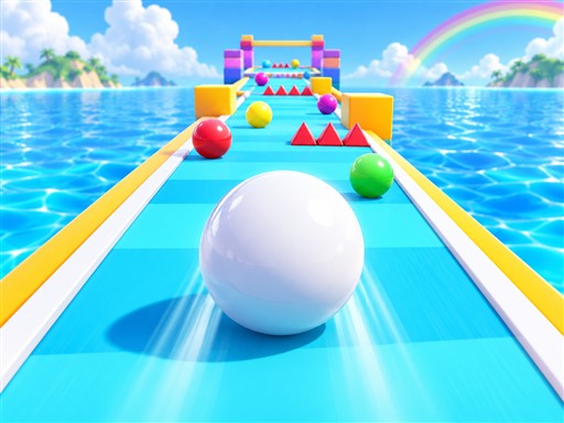 Rainbow Ball Runner 2048